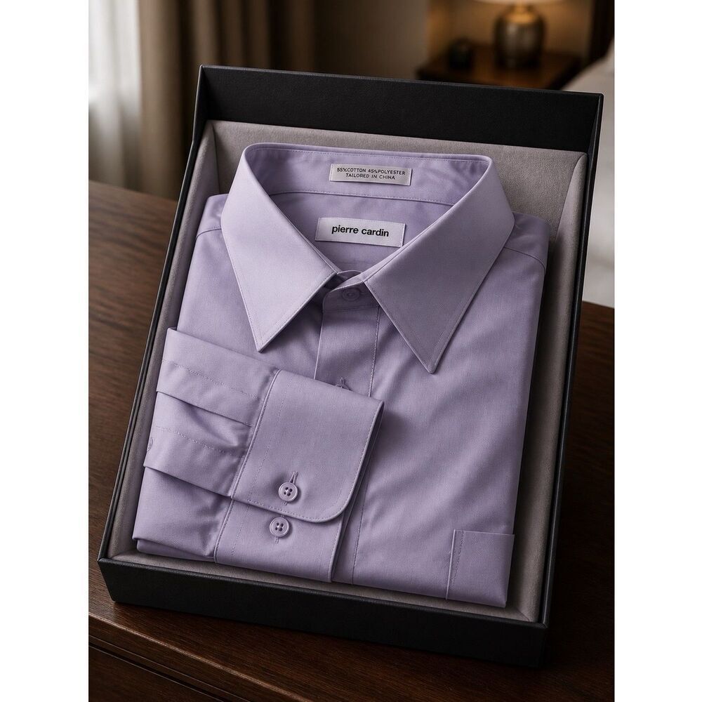 Pierre Cardin Lilac Dress Shirt Long Sleeve 17